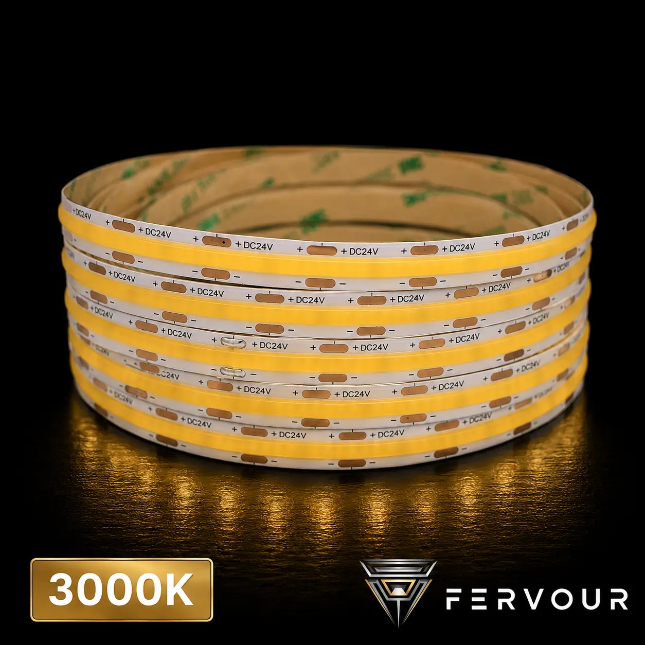 COB-24V-8mm-480LED-5m/roll - 3000K-3M